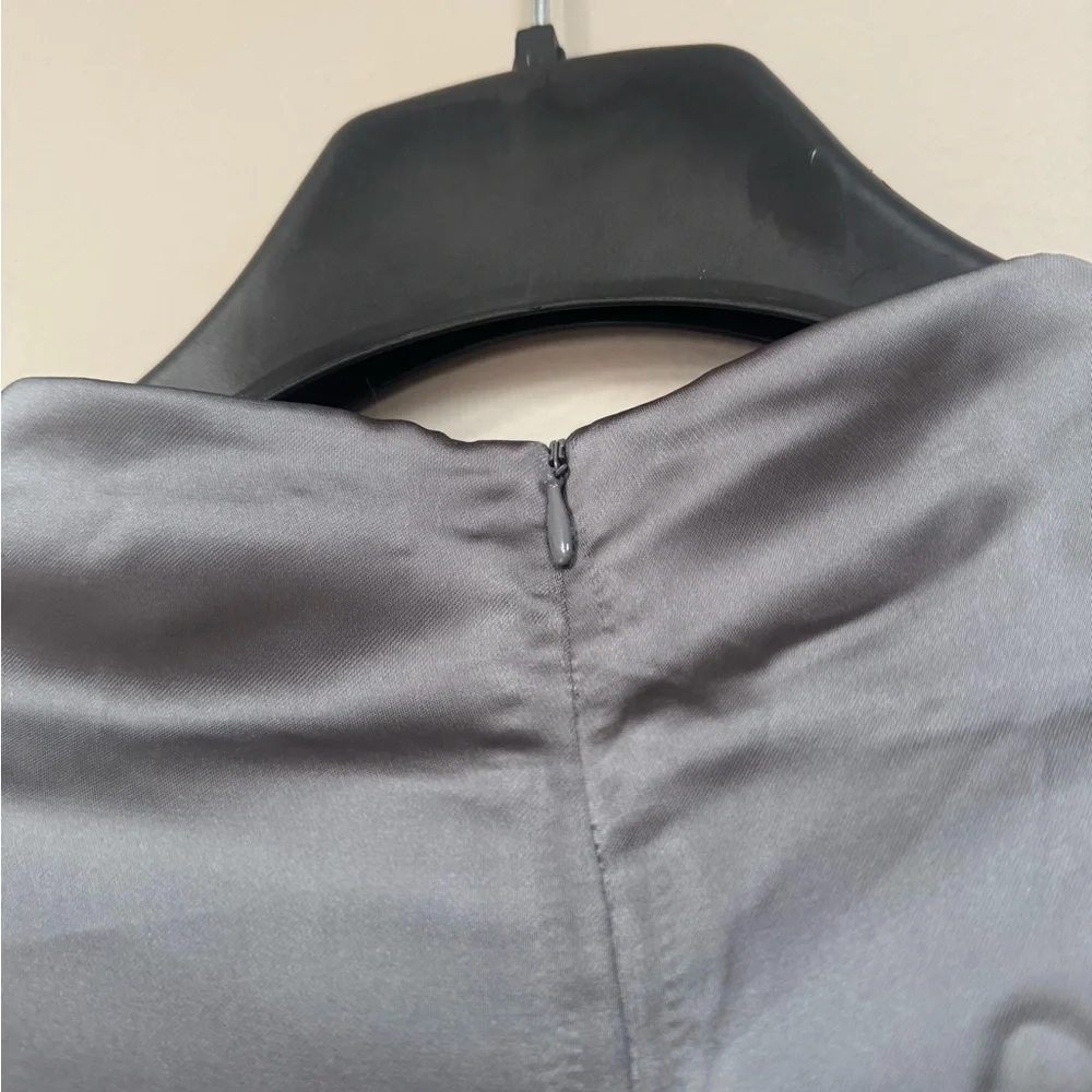 H&M Draped Satin Charcoal Sleeveless Top - Picture 8 of 8